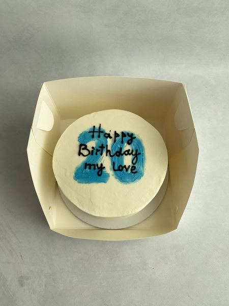 Бенто-торт с сердцем и надписью Happy Birthday my love